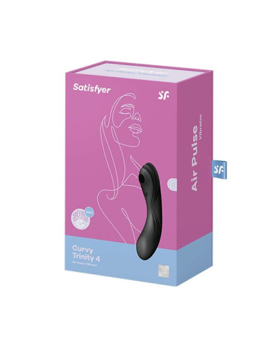 Вакуумний стимулятор з вібрацією Satisfyer Curvy Trinity 4 Black - Фото №5