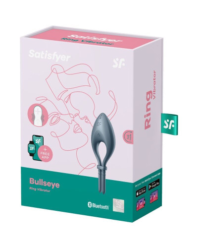 Эрекционное смарт виброкольцо лассо с регулировкой размера Satisfyer Bullseye Dark Blue - Фото №3