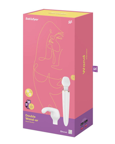 Смарт вібромасажер зі змінною головкою Satisfyer Double Wand-er - Фото №6