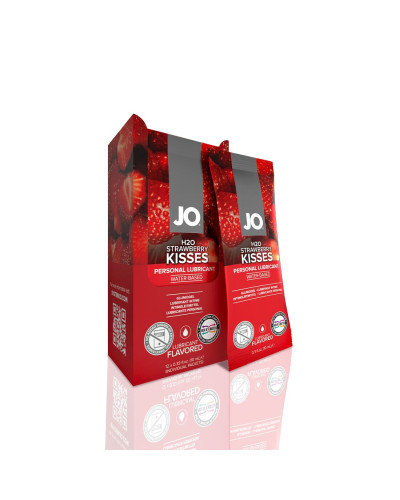 Набір лубрикантів Foil Display Box – JO H2O Lubricant – Strawberry – 12 × 10ml - Фото №1