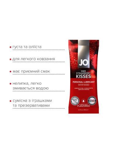 Набір лубрикантів Foil Display Box – JO H2O Lubricant – Strawberry – 12 × 10ml - Фото №4