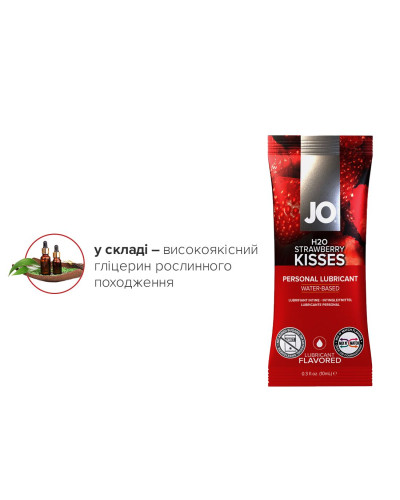 Набір лубрикантів Foil Display Box – JO H2O Lubricant – Strawberry – 12 × 10ml - Фото №5