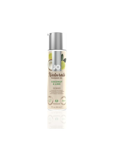 Масажна олія JO Naturals Massage Oil Coconut&Lime з натуральними ефірними оліями 120мл - Фото №1