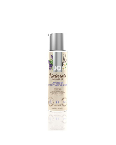 Масажна олія JO Naturals Massage Oil Lavender&Vanilla з натуральними ефірними оліями (120 мл) - Фото №1