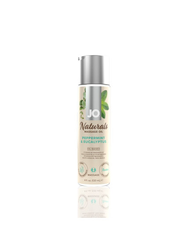 Масажна олія JO Naturals Massage Oil Peppermint & Eucalyptus з ефірними оліями (120 мл) - Фото №1