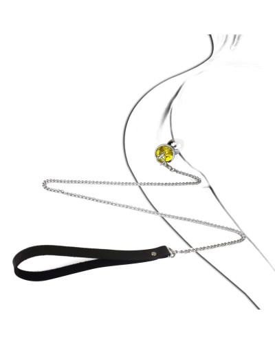 Металева анальна пробка Art of Sex Metal Anal Plug with Leash size M з повідцем - Фото №2