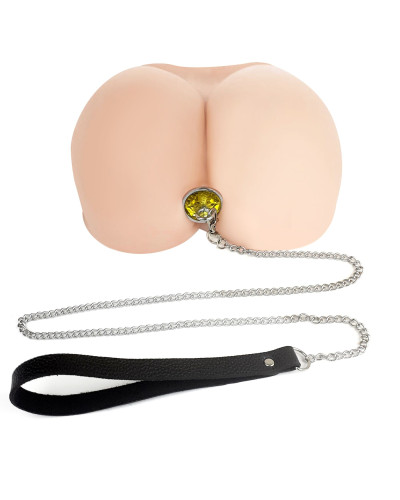 Металева анальна пробка Art of Sex Metal Anal Plug with Leash size M з повідцем - Фото №3