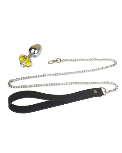 Металева анальна пробка Art of Sex Metal Anal Plug with Leash size M з повідцем - Фото №4