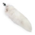 Металева анальна пробка з хвостом із натурального хутра Art of Sex size M White fox - Фото №3