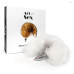 Металева анальна пробка з хвостом із натурального хутра Art of Sex size M White fox - Фото №5