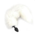 Силіконова анальна пробка з хвостом із натурального хутра Art of Sex size M White fox - Фото №1