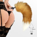 Силіконова анальна пробка з хвостом із натурального хутра Art of Sex size M Red fox - Фото №5