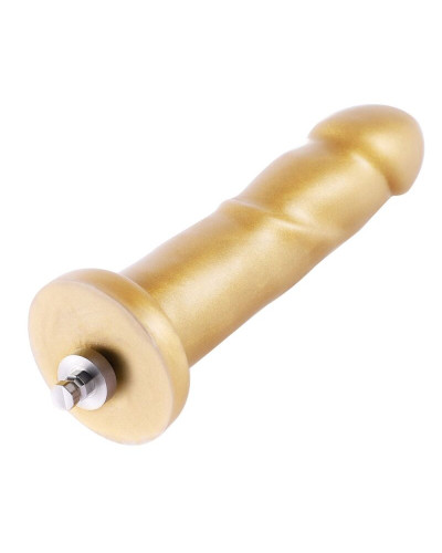 Золотий фалоімітатор Hismith 6.8″ Golden Silicone Dildo, система KlicLok - Фото №1