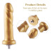 Золотий фалоімітатор Hismith 6.8″ Golden Silicone Dildo, система KlicLok - Фото №2