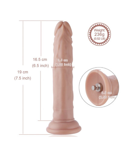 Реалістичний фалоімітатор для секс-машин Hismith 7.5″ Flexible Silicone Dildo, система KlicLok - Фото №8