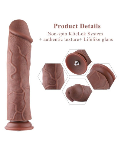 Силіконовий фалоімітатор для секс-машин Hismith 11″ Silicone Dildo, система KlicLok - Фото №2