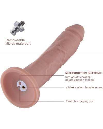 Фалоімітатор 10.2″ з вібрацією для секс-машин Hismith Silicone Dildo with Vibe, KlicLok, пульт ДК - Фото №2