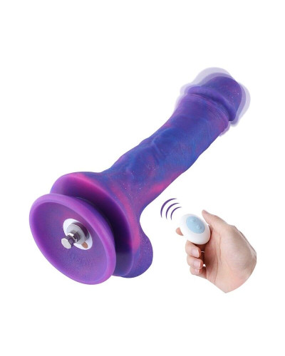 Фаллоимитатор 8.2″ с вибрацией для секс-машин Hismith Purple Silicone Dildo with Vibe, KlicLok - Фото №1