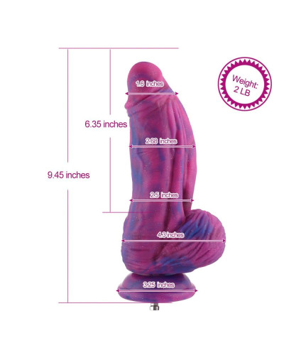Фалоімітатор для секс-машин Hismith 9.45″ Silicone Fantasy Series Dildo, система кріплення KlicLok - Фото №5