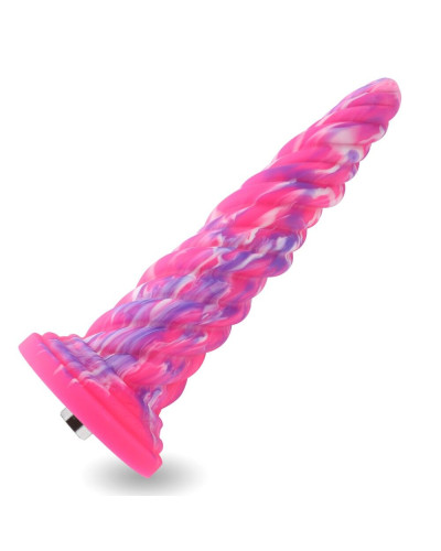Фантазійний фалоімітатор 10.12″ для секс-машин Hismith Silicone Dildo rose Monster Series, KlicLok - Фото №1