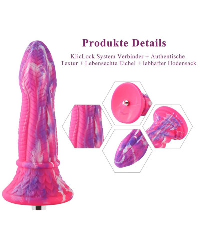 Фалоімітатор для секс-машин Hismith 10.3″ Silicone Monster Dildo Series, KlicLok та присоска - Фото №2