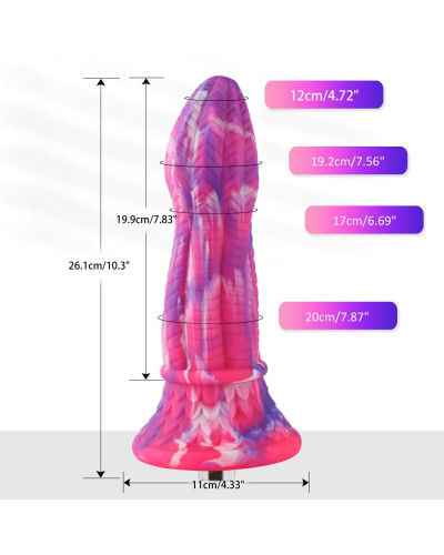 Фалоімітатор для секс-машин Hismith 10.3″ Silicone Monster Dildo Series, KlicLok та присоска - Фото №3
