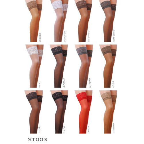 Чулки Passion ST003 5 beige, классические, на ажурной силиконовой резинке