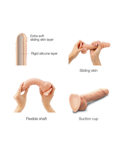 Реалістичний фалоімітатор Strap-On-Me Sliding Skin Realistic Dildo Vanille S, ефект рухливої шкіри - Фото №3