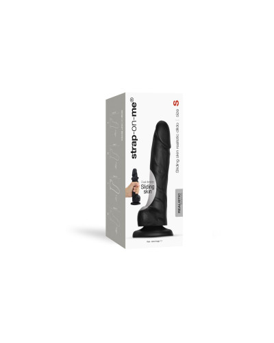 Реалістичний фалоімітатор Strap-On-Me Sliding Skin Realistic Dildo Black S, ефект рухливої шкіри - Фото №8