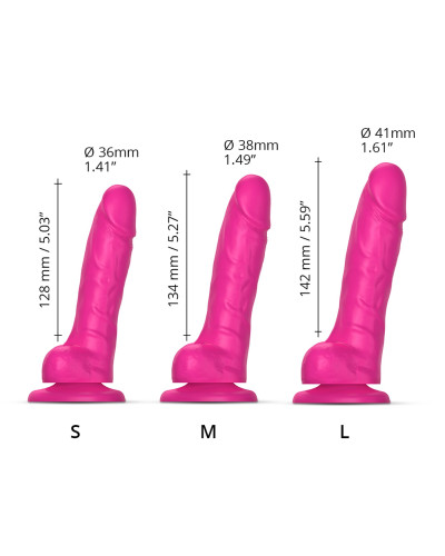 Реалістичний фалоімітатор Strap-On-Me Sliding Skin Realistic Dildo Fuchsia S, ефект рухливої шкіри - Фото №4