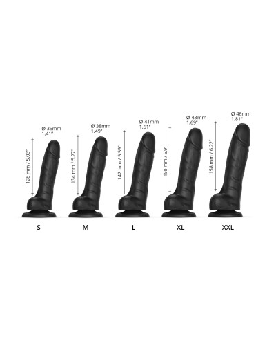 Реалістичний фалоімітатор Strap-On-Me Sliding Skin Realistic Dildo Black XL, ефект рухливої шкіри - Фото №4