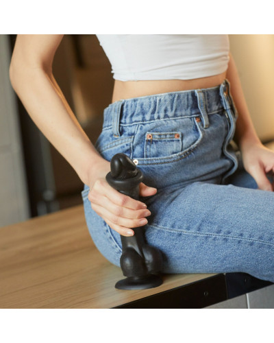Реалістичний фалоімітатор Strap-On-Me Sliding Skin Realistic Dildo Black XL, ефект рухливої шкіри - Фото №6