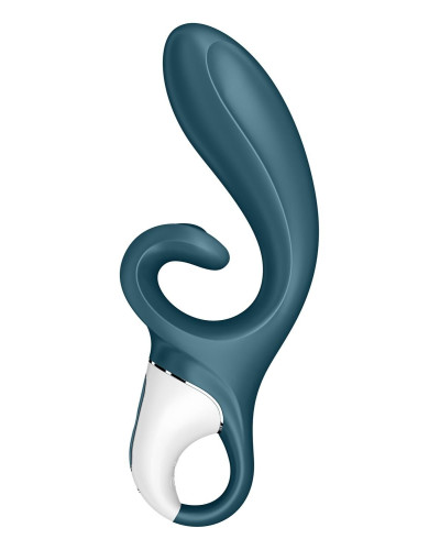 Смарт вибратор кролик Satisfyer Hug Me Bluegrey, 2 мотора, диаметр 4,2см, широкая клиторальная часть - Фото №2