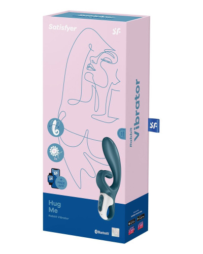 Смарт вибратор кролик Satisfyer Hug Me Bluegrey, 2 мотора, диаметр 4,2см, широкая клиторальная часть - Фото №7
