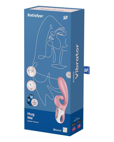 Смарт вибратор кролик Satisfyer Hug Me Pink, 2 мотора, диаметр 4,2см, широкая клиторальная часть - Фото №6