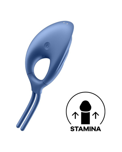 Эрекционное виброкольцо лассо Satisfyer Swordsman Blue, крепкая фиксация, 10 режимов, мощный мотор - Фото №6