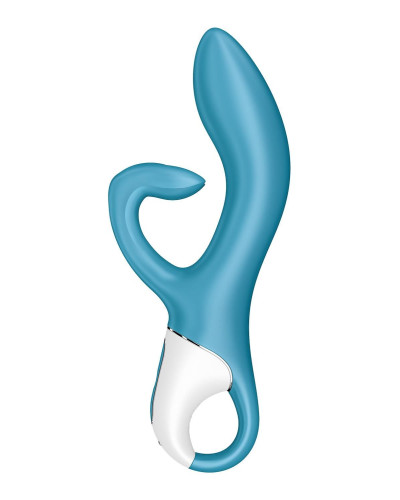 Вібратор-кролик із потрійним відростком Satisfyer Embrace me Turquoise, 2 мотори, діаметр 3,6 см - Фото №2