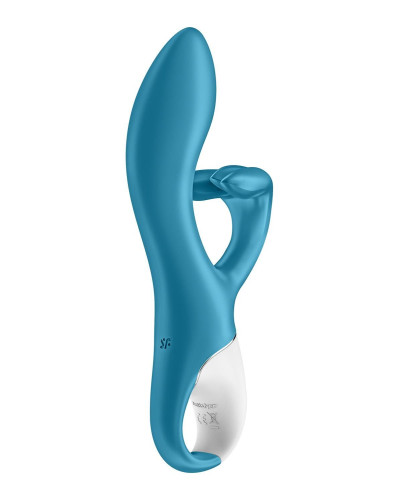 Вібратор-кролик із потрійним відростком Satisfyer Embrace me Turquoise, 2 мотори, діаметр 3,6 см - Фото №4