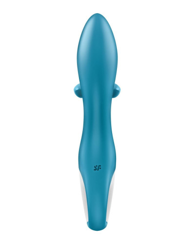 Вібратор-кролик із потрійним відростком Satisfyer Embrace me Turquoise, 2 мотори, діаметр 3,6 см - Фото №6