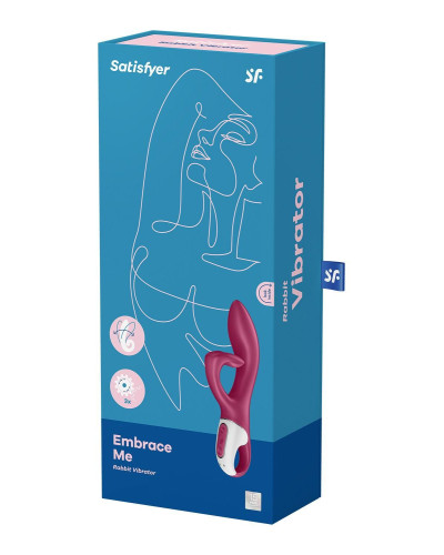 Вібратор-кролик із потрійним відростком Satisfyer Embrace me Berry, 2 мотори, діаметр 3,6 см - Фото №7