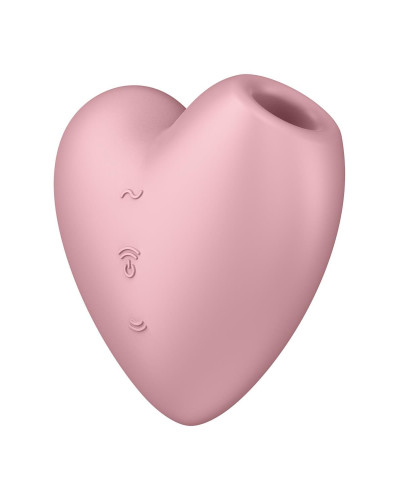 Вакуумный стимулятор-сердечко с вибрацией Satisfyer Cutie Heart Light Red - Фото №1