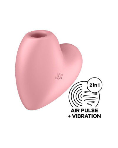 Вакуумный стимулятор-сердечко с вибрацией Satisfyer Cutie Heart Light Red - Фото №2