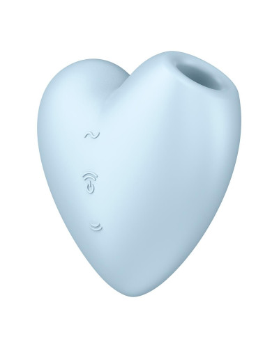 Вакуумный стимулятор-сердечко с вибрацией Satisfyer Cutie Heart Blue - Фото №1