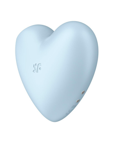 Вакуумный стимулятор-сердечко с вибрацией Satisfyer Cutie Heart Blue - Фото №5