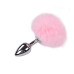 Металева анальна пробка Кролячий хвостик Alive Fluffy Plug S Pink, діаметр 2,8 см - Фото №1