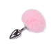 Металлическая анальная пробка Кроличий хвостик Alive Fluffy Plug M Pink, диаметр 3,4 см - Фото №1