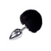 Металева анальна пробка Кролячий хвостик Alive Fluffy Plug L Black, діаметр 3,9 см - Фото №1