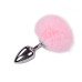 Металева анальна пробка Кролячий хвостик Alive Fluffy Plug L Pink, діаметр 3,9 см - Фото №1