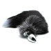 Металлическая анальная пробка Лисий хвост Alive Black And White Fox Tail L, диаметр 3,9 см - Фото №1