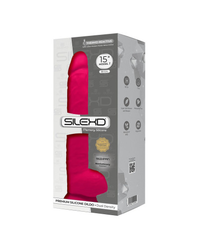 Фалоімітатор SilexD Kingston Pink (MODEL 15in), двошаровий, силікон+Silexpan, діаметр 7 см - Фото №3